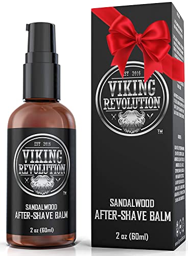 Viking Revolution Luxury After-Shave Balm for Men - Premium After-Shave Lotion - Soothes and Moisturizes Face After Shaving - Eliminates Razor Burn for A Silky Smooth Finish - Sandalwood Scent